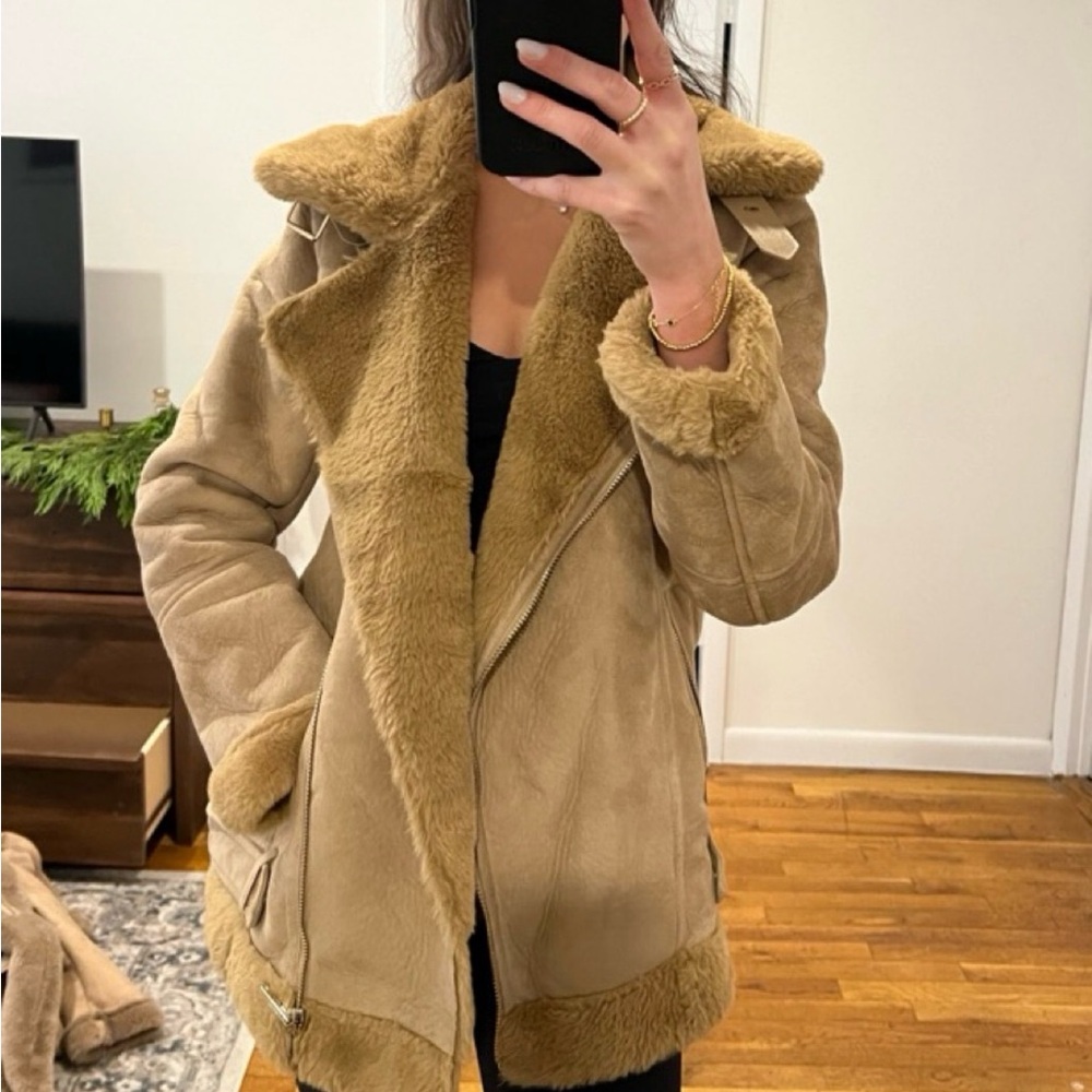 Source Unknown Beige Teddy Jacket - image 1